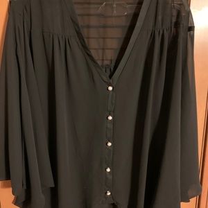 Everly black sheer top